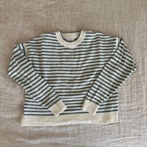 Marine Layer Suki Stripe Cotton Crewneck Sweater